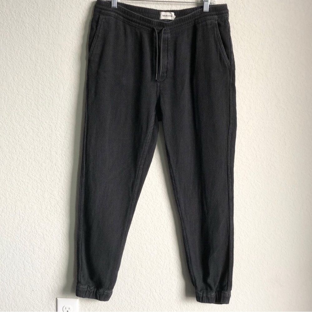 Taylor Stitch Mens The Apres Pant in Charcoal Sashiko